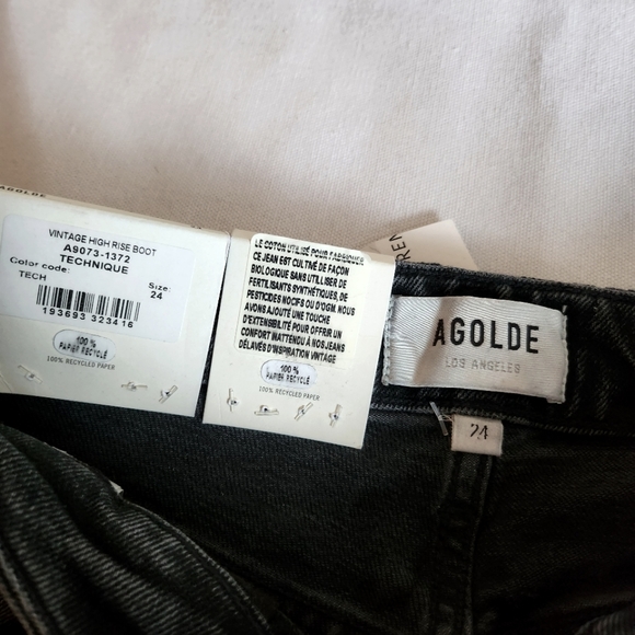 AGOLDE I NWT US 24 Vintage High Rise Bootcut Denim Jeans I Technique - Picture 9 of 10
